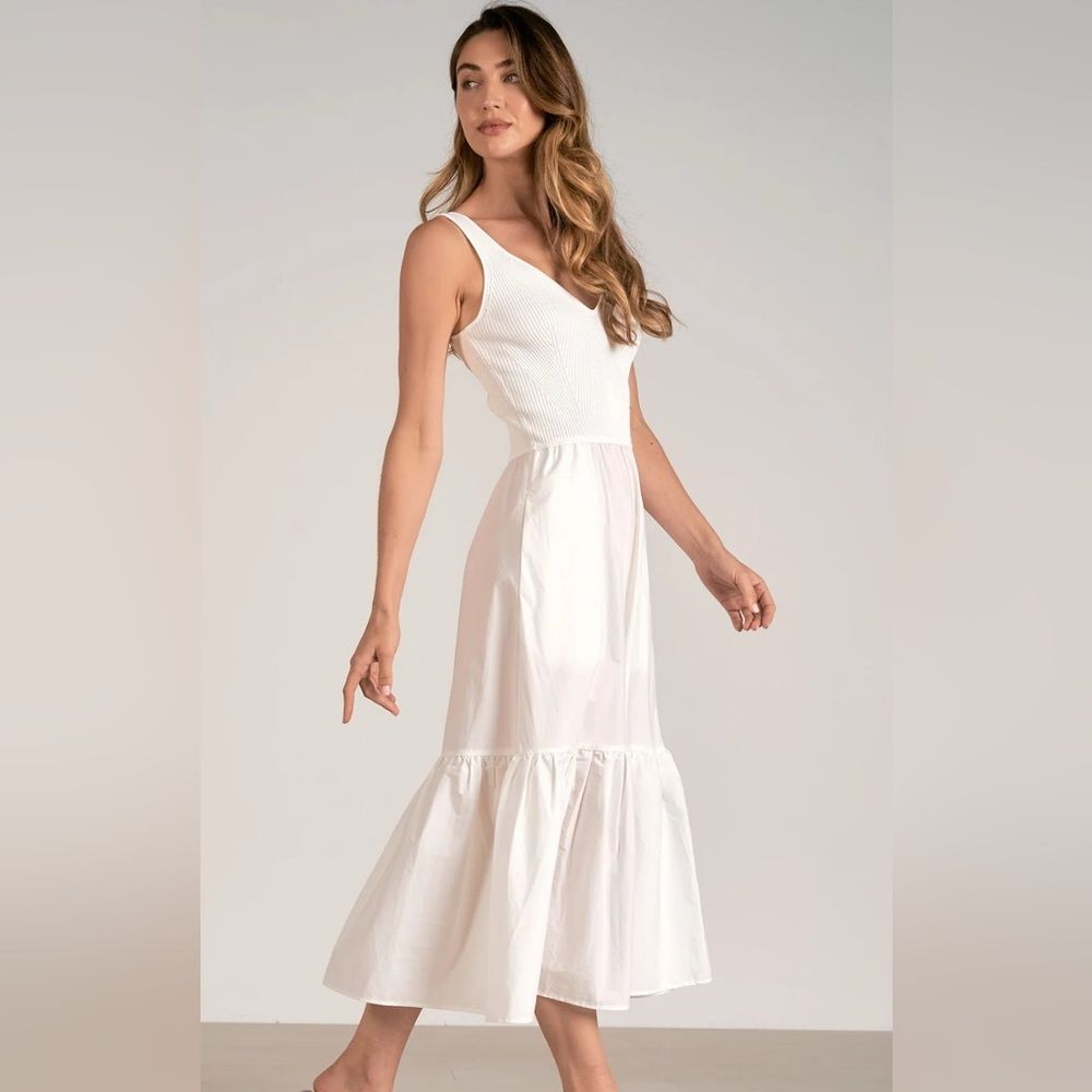 Elan Rhodes Mixed Media Tank Dress Size Large NWT *Read*